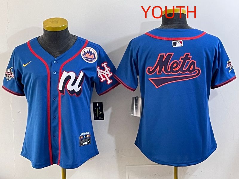 Youth 2025 New York Mets Blank Blue All star Nike MLB Jersey style 01